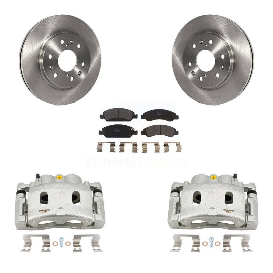 Front Brake Caliper Rotors Semi-Metallic Pad Kit For GMC Sierra 1500 Chevrolet Silverado KC8-100265P
