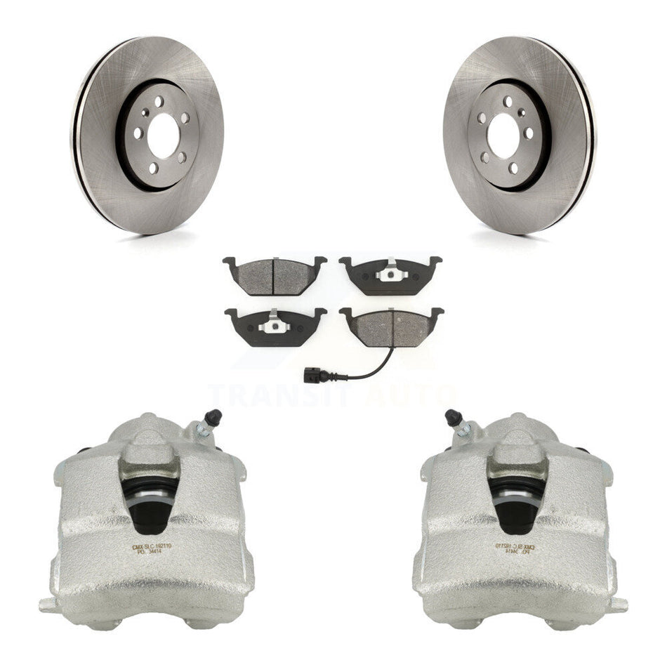 Front Disc Brake Caliper Rotors And Semi-Metallic Pads Kit For 2000-2001 Volkswagen Golf 2.0L With 288mm Diameter Rotor KC8-100265S