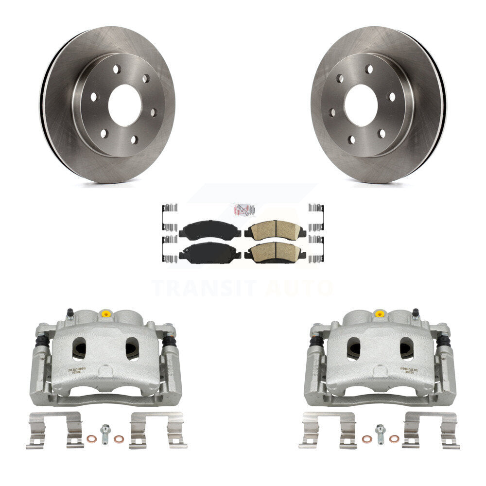 Front Disc Brake Caliper Rotor Ceramic Pad Kit For 2007 GMC Sierra 1500 rear brakes KC8-100266N