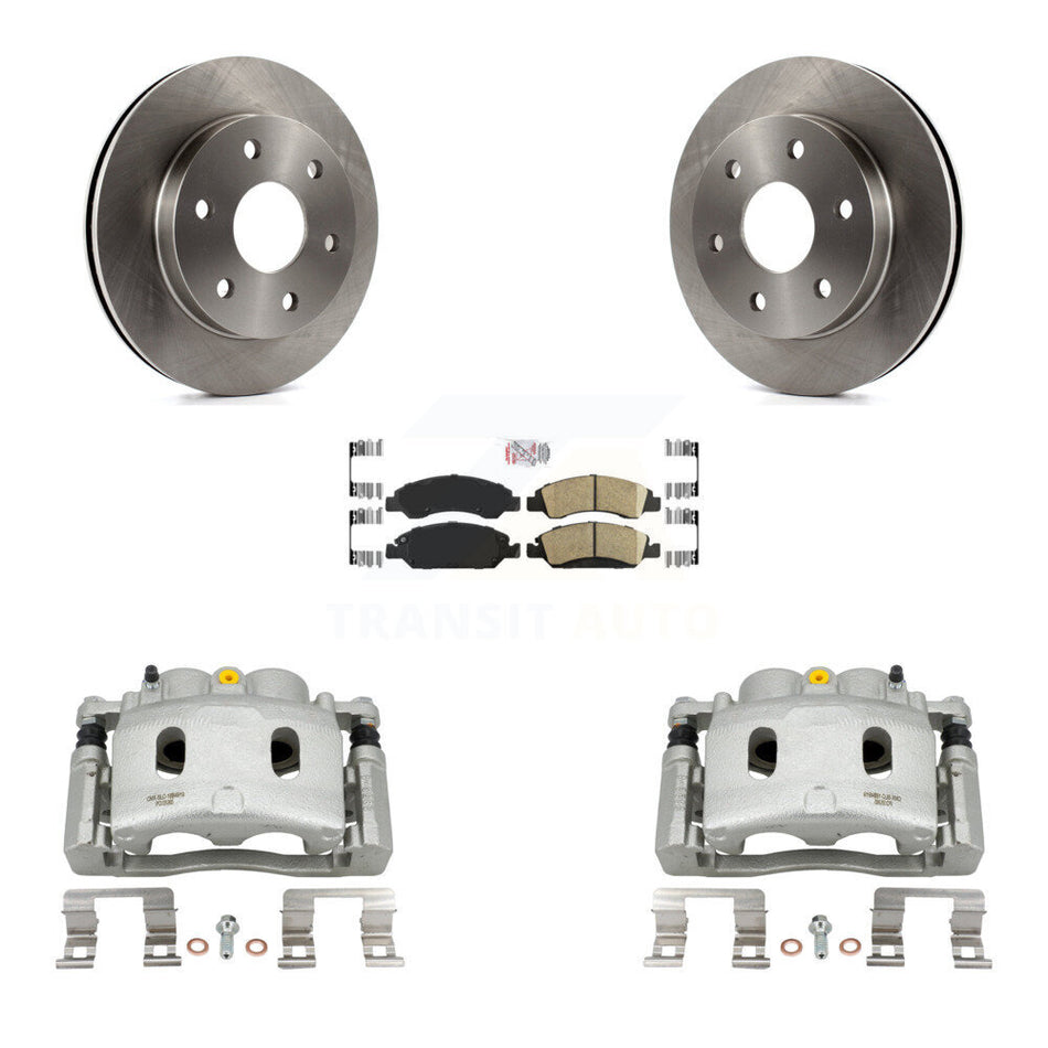 Front Disc Brake Caliper Rotor Ceramic Pad Kit For 2007 GMC Sierra 1500 rear brakes KC8-100266N