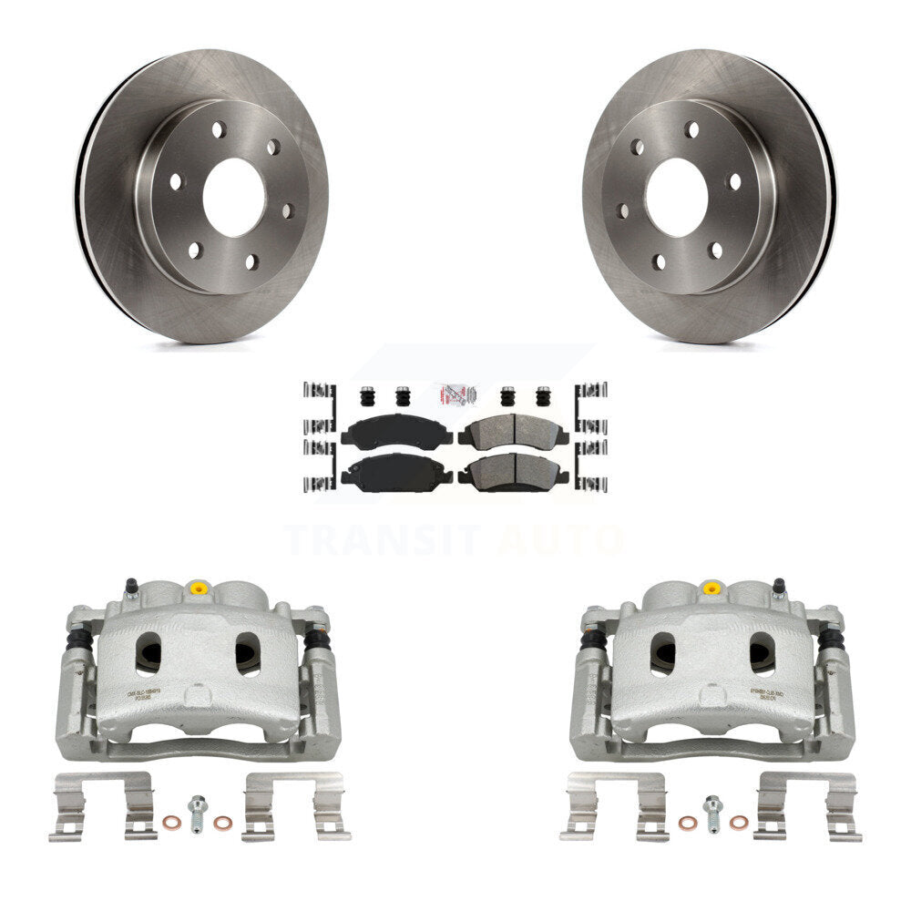 Front Brake Caliper Rotors Semi-Metallic Pad Kit For 07 GMC Sierra 1500 Disc rear brakes KC8-100267N
