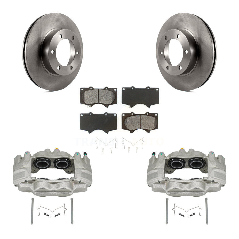 Front Brake Caliper Rotors & Semi-Metallic Pad Kit For Toyota Tundra With Casting # 13WG KC8-100267S