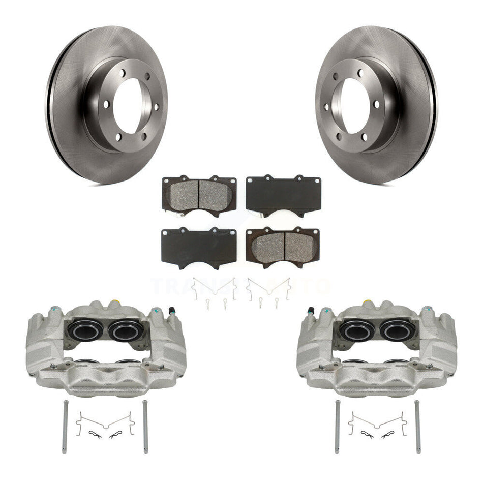 Front Brake Caliper Rotors & Semi-Metallic Pad Kit For Toyota Tundra With Casting # 13WG KC8-100267S