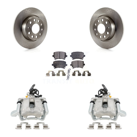 Rear Disc Brake Caliper Rotors And Ceramic Pads Kit For 2009 Volkswagen Jetta GLI With 286mm Diameter Rotor KC8-100269T by Transit Auto