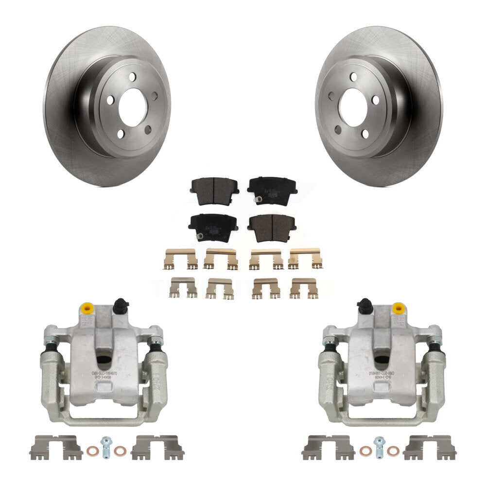 Rear Disc Brake Caliper Rotors Ceramic Pad Kit For Dodge Chrysler 300 Charger Challenger KC8-100270T