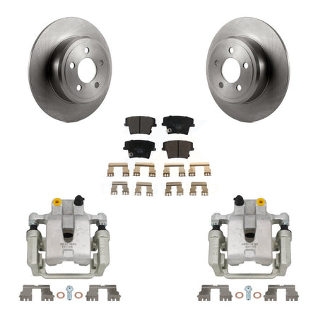 Rear Disc Brake Caliper Rotors Ceramic Pad Kit For Dodge Chrysler 300 Charger Challenger KC8-100270T