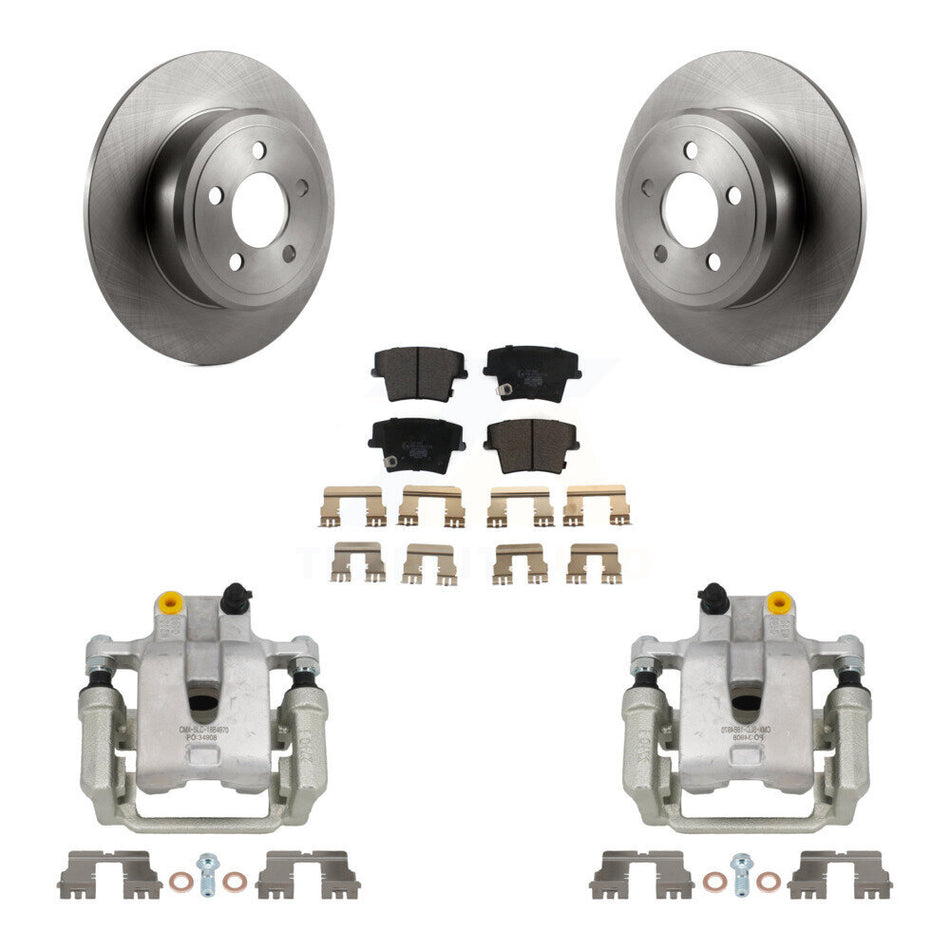 Rear Disc Brake Caliper Rotors Ceramic Pad Kit For Dodge Chrysler 300 Charger Challenger KC8-100270T