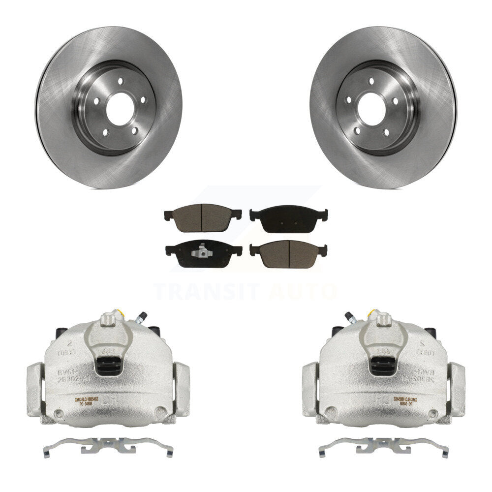 Front Brake Caliper Rotors & Ceramic Pad Kit For Ford Escape Transit Connect Lincoln MKC KC8-100271C