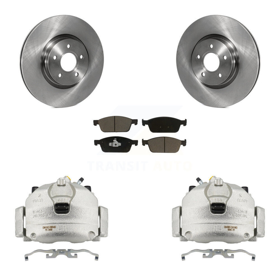 Front Brake Caliper Rotors & Ceramic Pad Kit For Ford Escape Transit Connect Lincoln MKC KC8-100271C