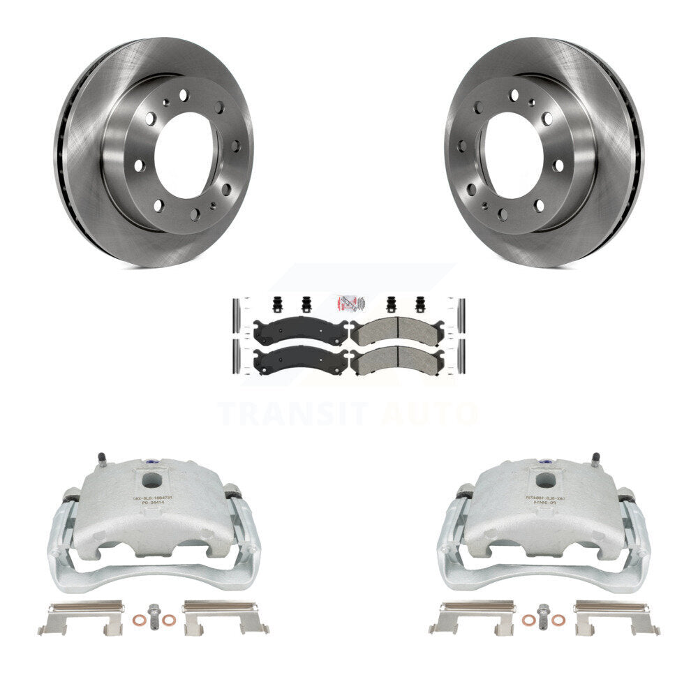 Front Disc Brake Caliper Rotor & Semi-Metallic Pad Kit For Chevrolet Silverado 2500 HD GMC Sierra Express Cadillac DeVille Savana 3500 Hummer H2 Classic 1500 Suburban Yukon XL KC8-100271N by Transit Auto