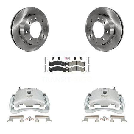 Front Disc Brake Caliper Rotor & Semi-Metallic Pad Kit For Chevrolet Silverado 2500 HD GMC Sierra Express Cadillac DeVille Savana 3500 Hummer H2 Classic 1500 Suburban Yukon XL KC8-100271N by Transit Auto