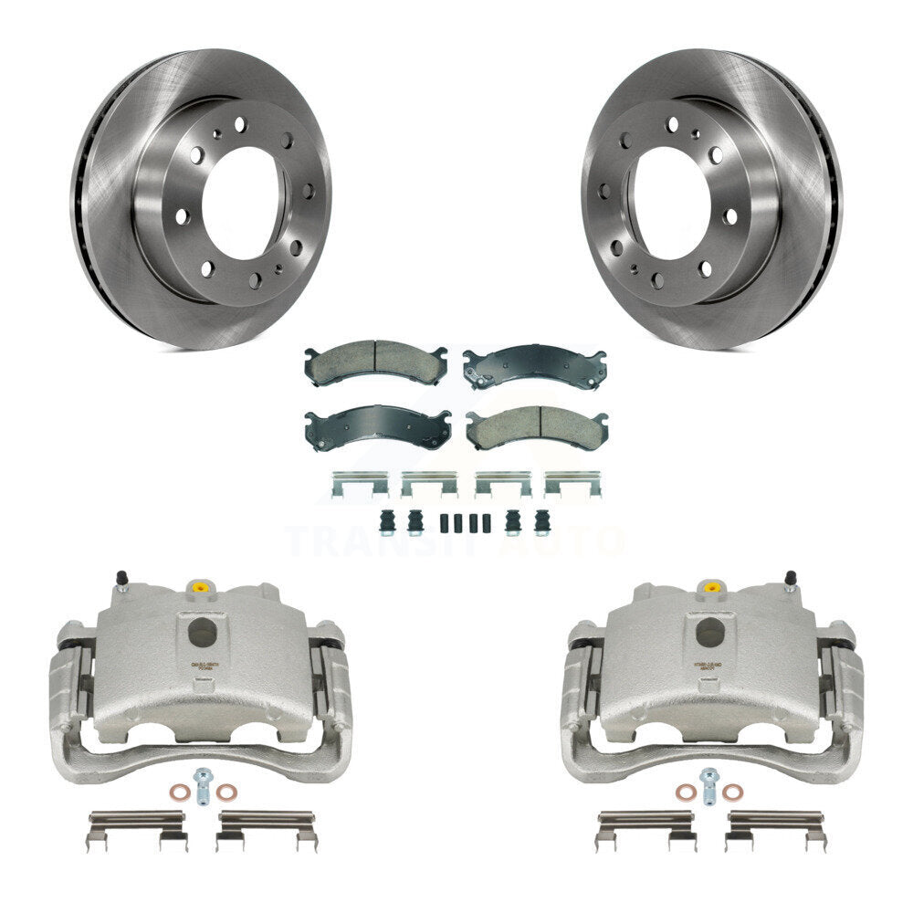 Front Brake Caliper Rotors Ceramic Pad Kit For GMC Chevrolet Sierra 2500 HD Silverado H2 KC8-100273N