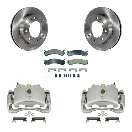 Front Brake Caliper Rotors Ceramic Pad Kit For GMC Chevrolet Sierra 2500 HD Silverado H2 KC8-100273N