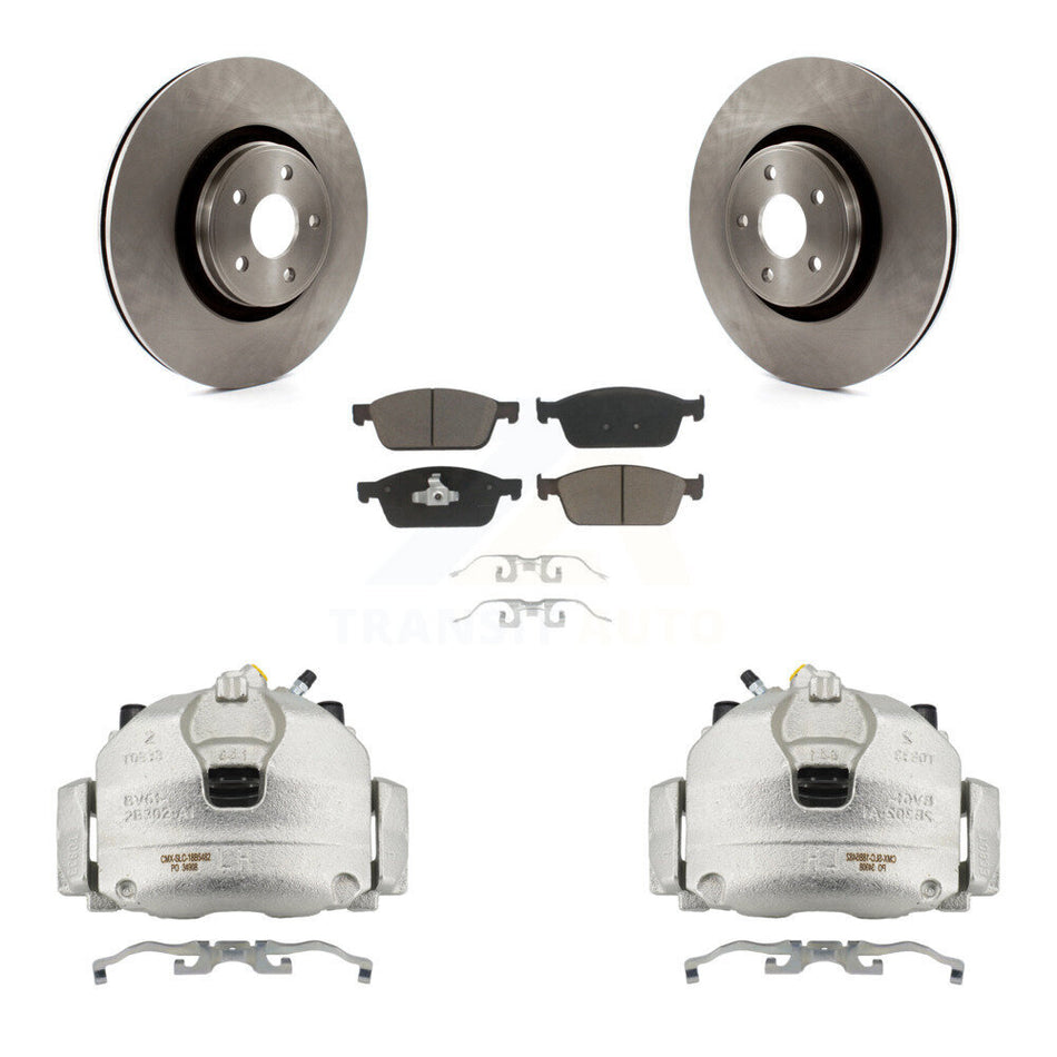 Front Disc Brake Caliper Rotors And Ceramic Pads Kit For Lincoln MKC KC8-100275C