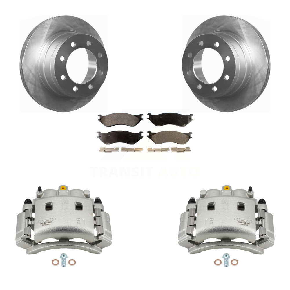 Rear Brake Caliper Rotors Ceramic Pad Kit For 03-08 Dodge Ram 3500 With Dual Wheels KC8-100275T