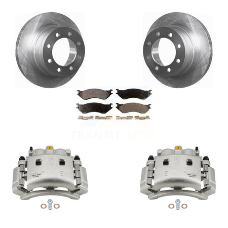 Rear Brake Caliper Rotors Ceramic Pad Kit For 03-08 Dodge Ram 3500 With Dual Wheels KC8-100275T