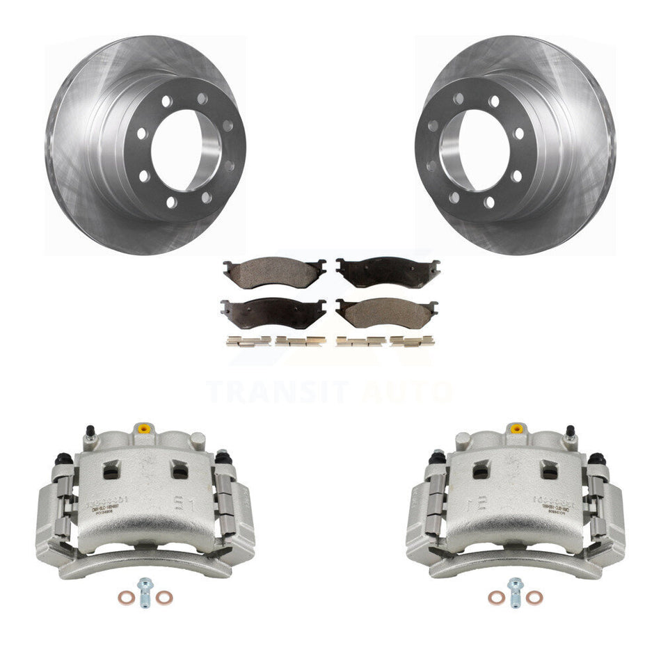 Rear Brake Caliper Rotors Ceramic Pad Kit For 03-08 Dodge Ram 3500 With Dual Wheels KC8-100275T