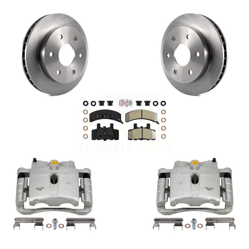 Front Disc Brake Caliper Rotors And Semi-Metallic Pads Kit For 2000 Chevrolet Tahoe 4WD with 5.3L 4.8L With Rear Drum Brakes KC8-100276N