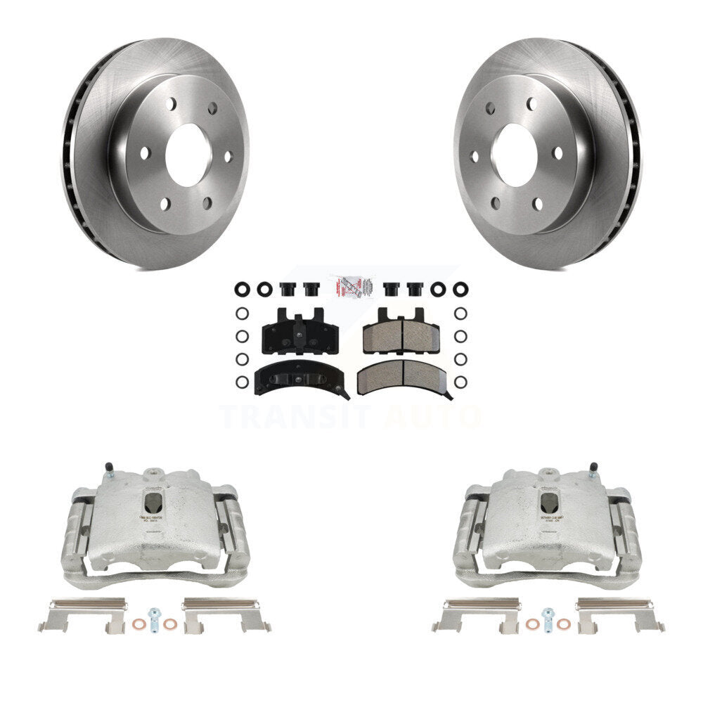 Front Disc Brake Caliper Rotors And Semi-Metallic Pads Kit For 2000 Chevrolet Tahoe 4WD with 5.3L 4.8L With Rear Drum Brakes KC8-100278N by Transit Auto