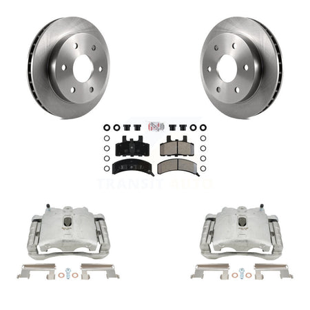 Front Disc Brake Caliper Rotors And Semi-Metallic Pads Kit For 2000 Chevrolet Tahoe 4WD with 5.3L 4.8L With Rear Drum Brakes KC8-100278N by Transit Auto