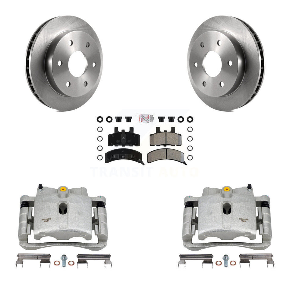 Front Disc Brake Caliper Rotors And Semi-Metallic Pads Kit For 2000 Chevrolet Tahoe 4WD with 5.3L 4.8L With Rear Drum Brakes KC8-100278N