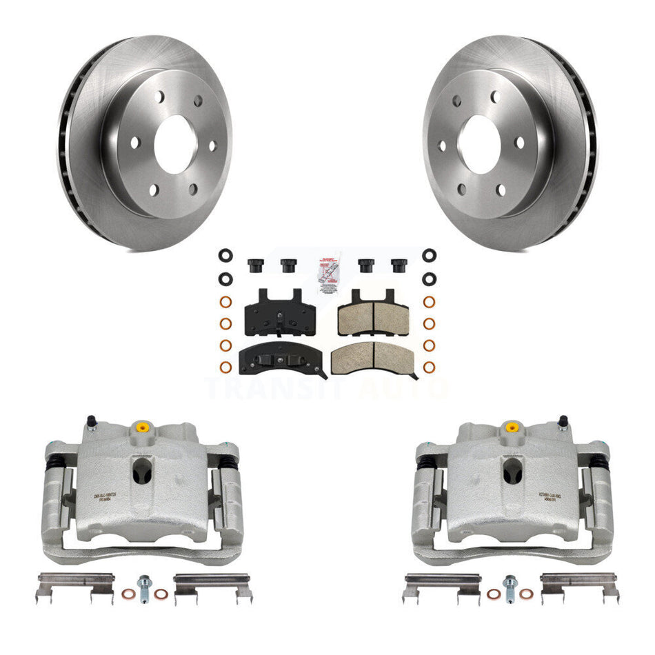 Front Disc Brake Caliper Rotors And Semi-Metallic Pads Kit For 2000 Chevrolet Tahoe 4WD with 5.3L 4.8L With Rear Drum Brakes KC8-100279N