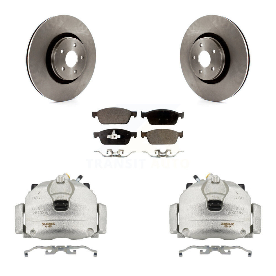 Front Disc Brake Caliper Rotors And Semi-Metallic Pads Kit For Lincoln MKC KC8-100280P