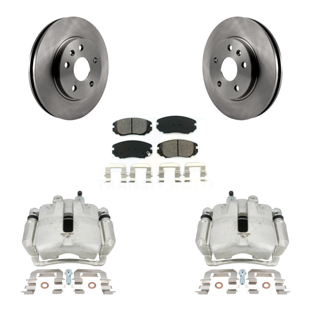 Front Disc Brake Caliper Rotors And Semi-Metallic Pads Kit For 2011 Buick Regal 2.0L With Solid Rear KC8-100280S by Transit Auto