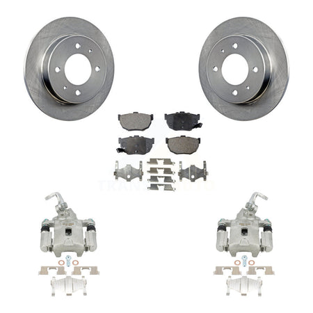 Rear Disc Brake Caliper Rotors And Ceramic Pads Kit For Hyundai Elantra KC8-100281T by Transit Auto