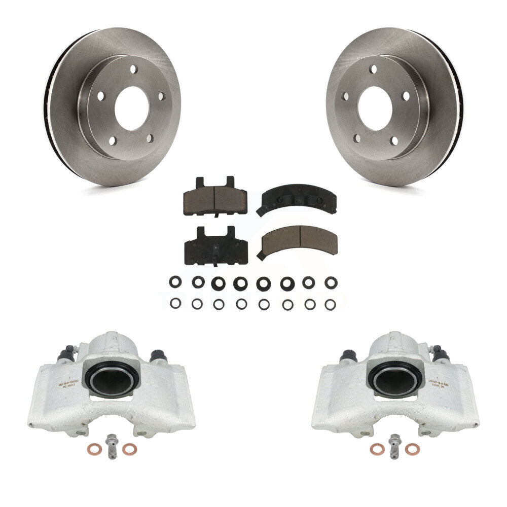 Front Disc Brake Caliper Rotors And Ceramic Pads Kit For 1994-1999 Dodge Ram 1500 4WD KC8-100282C by Transit Auto