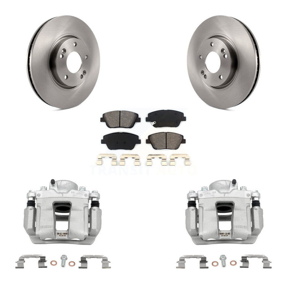 Front Disc Brake Caliper Rotors And Semi-Metallic Pads Kit For Hyundai Sonata Kia Optima KC8-100282S
