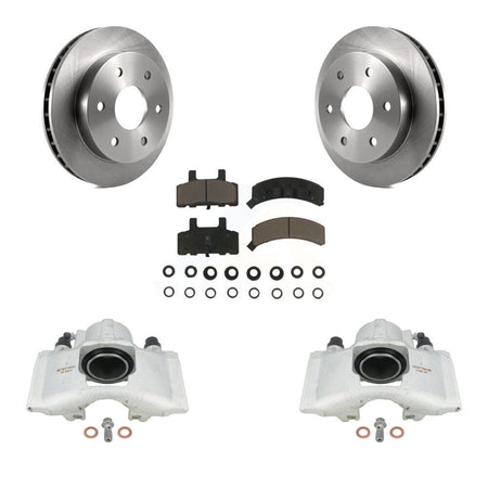 Front Disc Brake Caliper Rotors And Ceramic Pads Kit For Chevrolet K1500 GMC Tahoe Suburban Yukon Cadillac Escalade Blazer K2500 KC8-100283C by Transit Auto