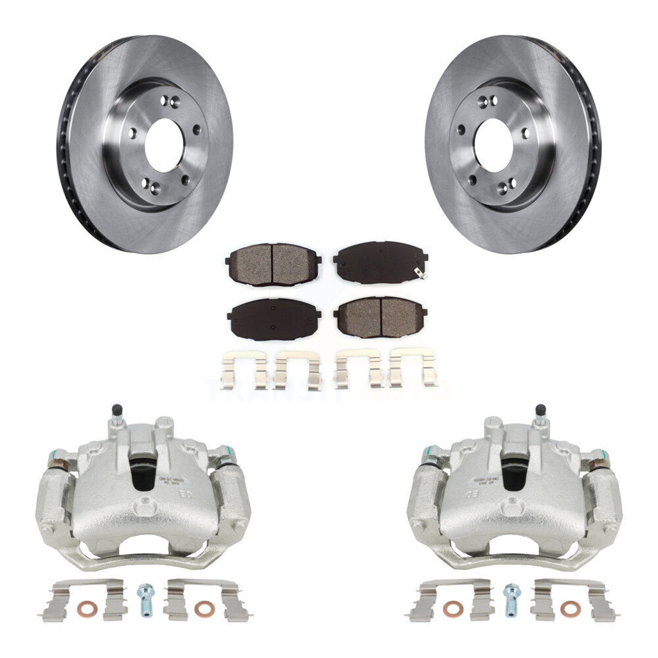 Front Disc Brake Caliper Rotors And Semi-Metallic Pads Kit For Kia Forte Koup Forte5 2.0L KC8-100283S