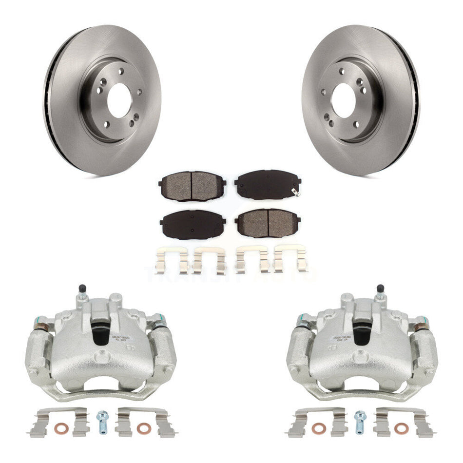 Front Disc Brake Caliper Rotors And Semi-Metallic Pads Kit For Kia Forte5 2.0L KC8-100284S