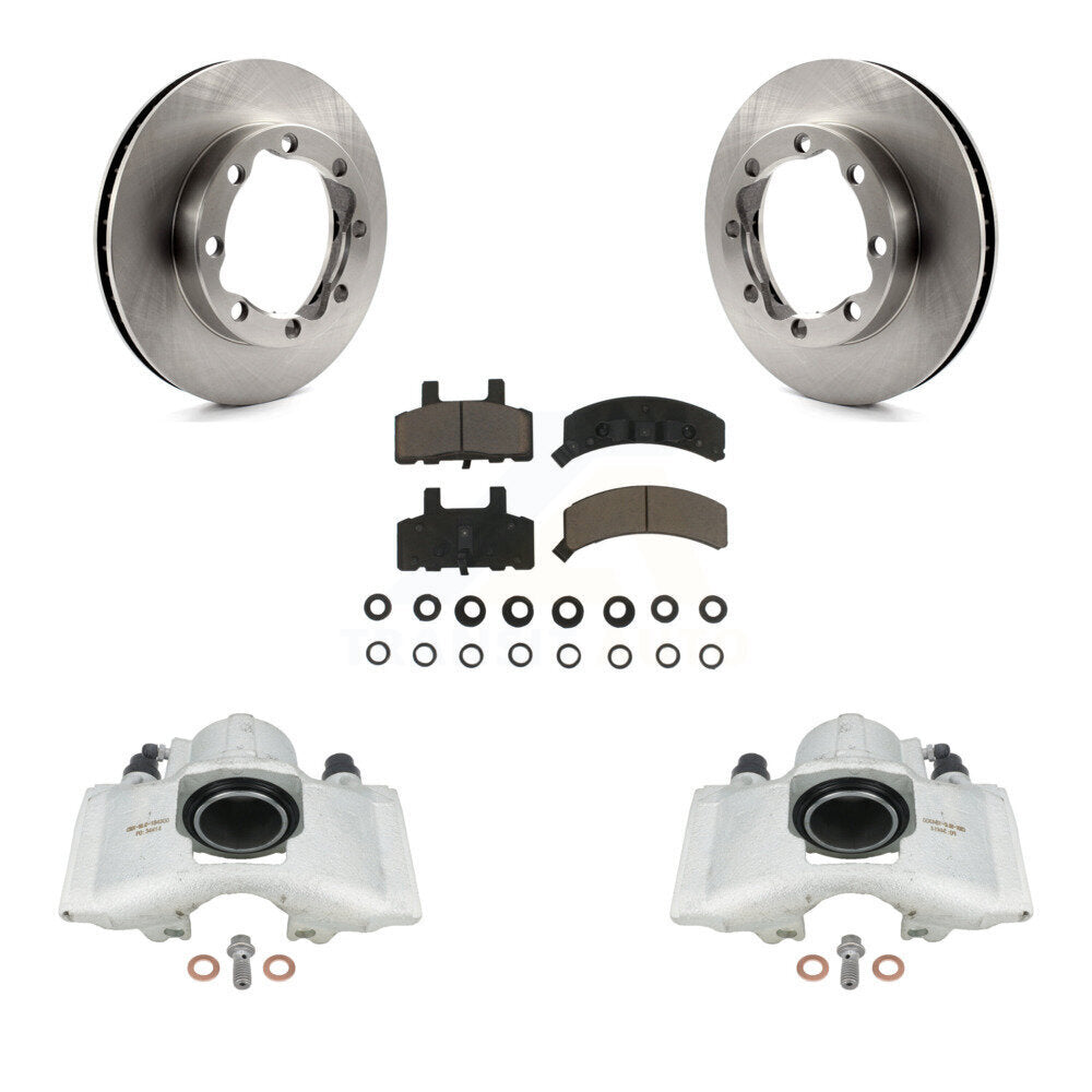 Front Disc Brake Caliper Rotors And Ceramic Pads Kit For 1994 K1500 Suburban Chevrolet GMC With 8 Lug Wheels GAS engine KC8-100285C by Transit Auto