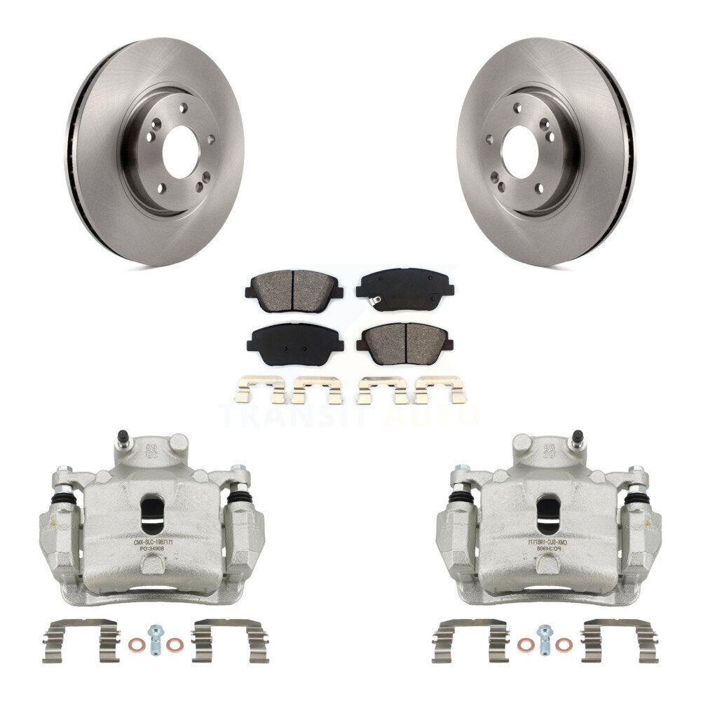 Front Disc Brake Caliper Rotors And Semi-Metallic Pads Kit For 2014 Hyundai Sonata 2.0L KC8-100285S