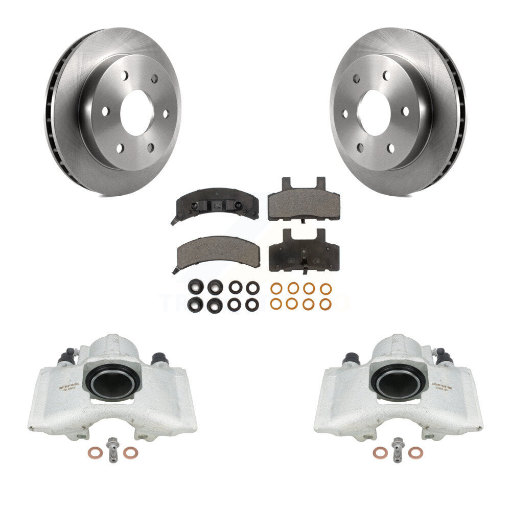 Front Disc Brake Caliper Rotors And Semi-Metallic Pads Kit For Chevrolet K1500 GMC Tahoe Suburban Yukon Cadillac Escalade Blazer K2500 KC8-100288P by Transit Auto