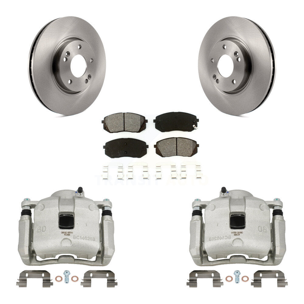 Front Brake Caliper Rotor Semi-Metallic Pad Kit For 2016 Kia Sportage 2.4L From 12 10 15 KC8-100288S