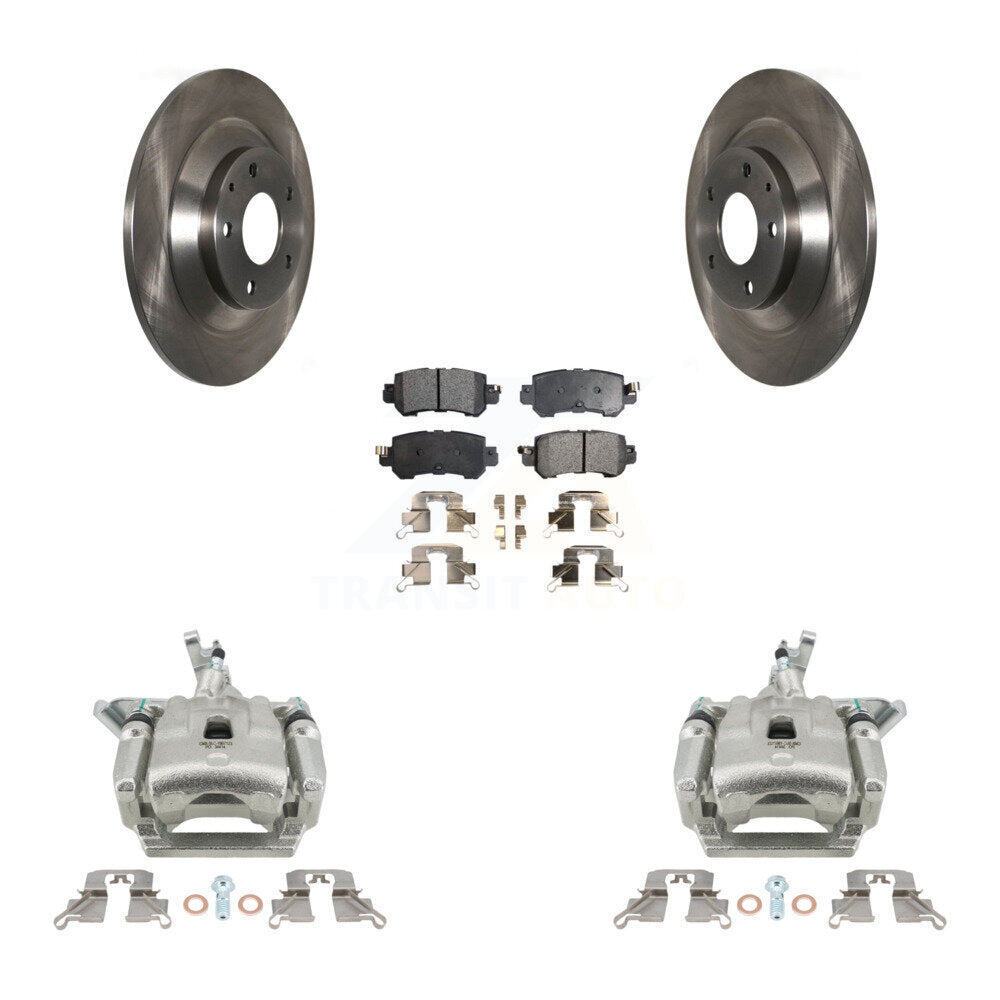 Rear Disc Brake Caliper Rotors And Ceramic Pads Kit For 2013-2015 Mazda CX-5 KC8-100288T