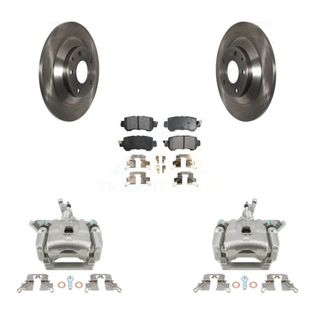Rear Disc Brake Caliper Rotors And Ceramic Pads Kit For 2013-2015 Mazda CX-5 KC8-100288T