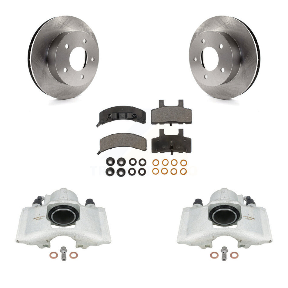 Front Disc Brake Caliper Rotors And Semi-Metallic Pads Kit For 1990-2002 Chevrolet Astro GMC Safari AWD KC8-100289P