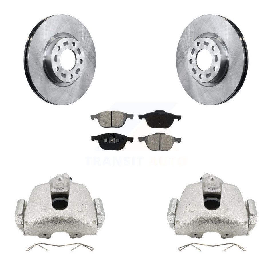Front Brake Caliper Rotor & Semi-Metallic Pad Kit For 2010 Mazda 3 Sport GS GT with 2.5L KC8-100289S