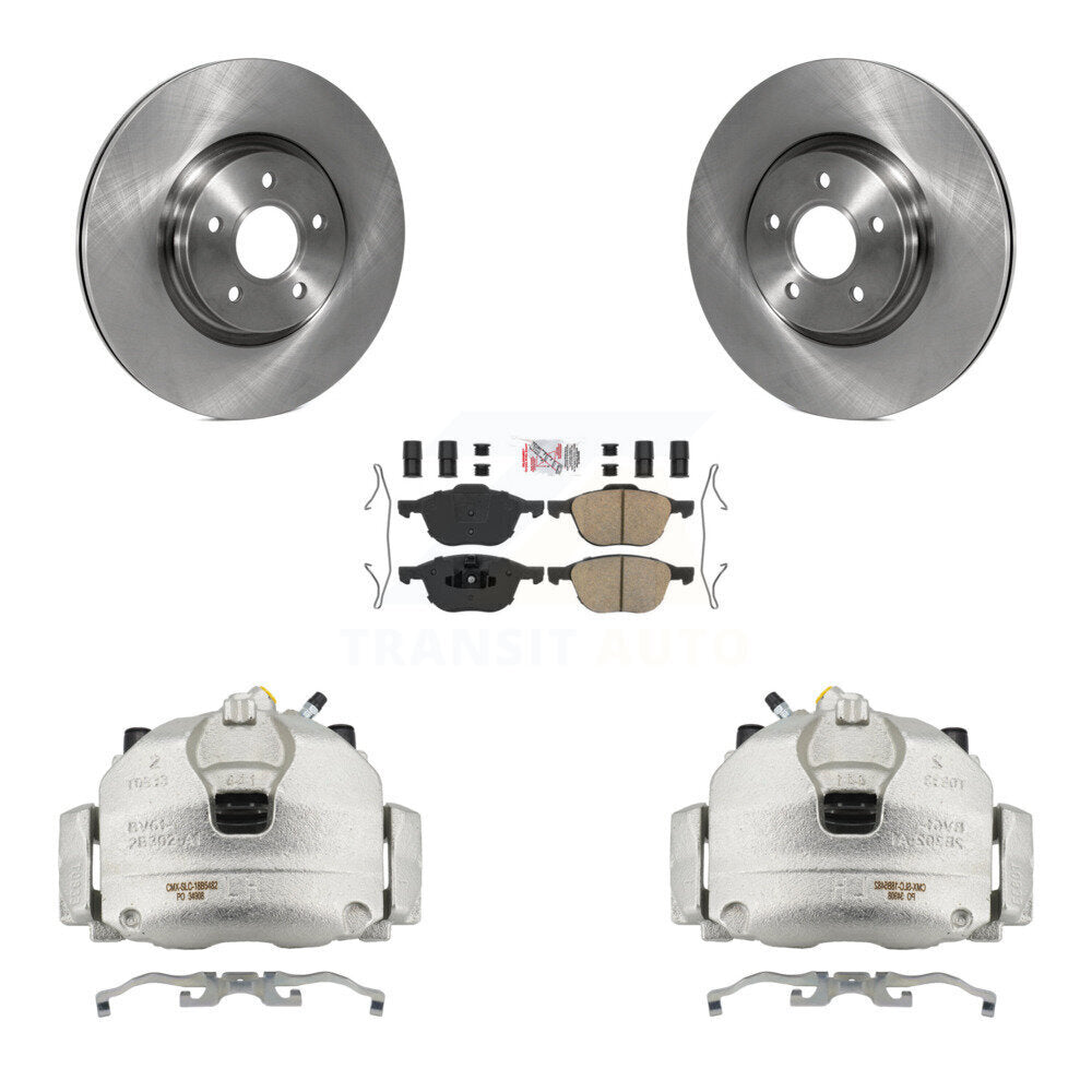 Front Brake Caliper Rotors Ceramic Pad Kit For 14 Ford Transit Connect 104.8" wheel base KC8-100291N