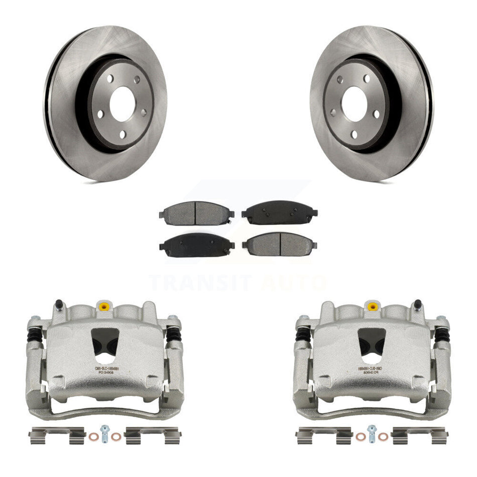 Front Disc Brake Caliper Rotor & Semi-Metallic Pad Kit For Jeep Grand Cherokee Commander KC8-100292S