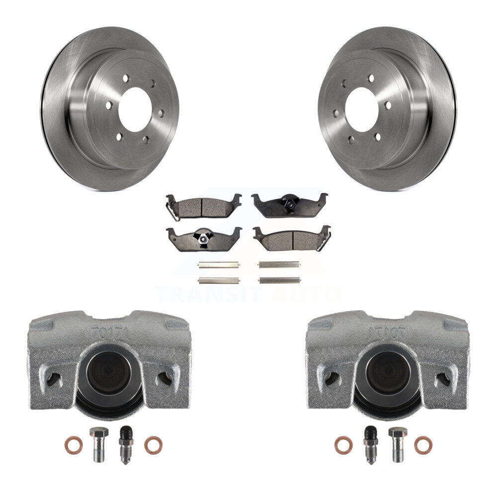 Rear Disc Brake Caliper Rotors And Ceramic Pads Kit For Ford F-150 Lincoln Mark LT KC8-100292T by Transit Auto