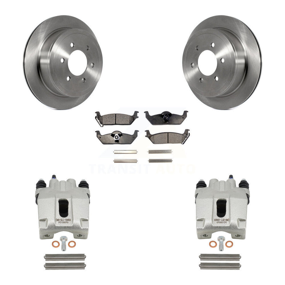 Rear Disc Brake Caliper Rotors And Ceramic Pads Kit For Ford F-150 Lincoln Mark LT KC8-100292T