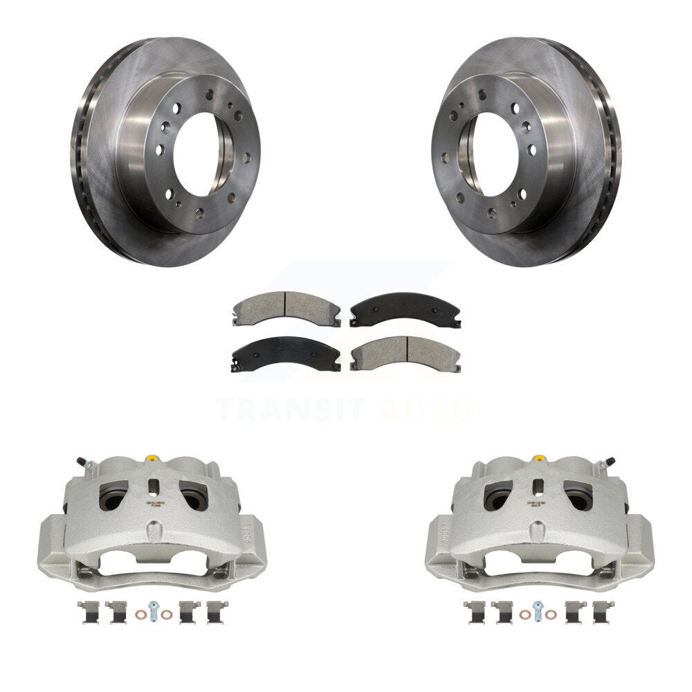 Front Brake Caliper Rotors & Semi-Metallic Pad Kit For GMC Chevrolet Sierra 2500 HD 3500 KC8-100293S