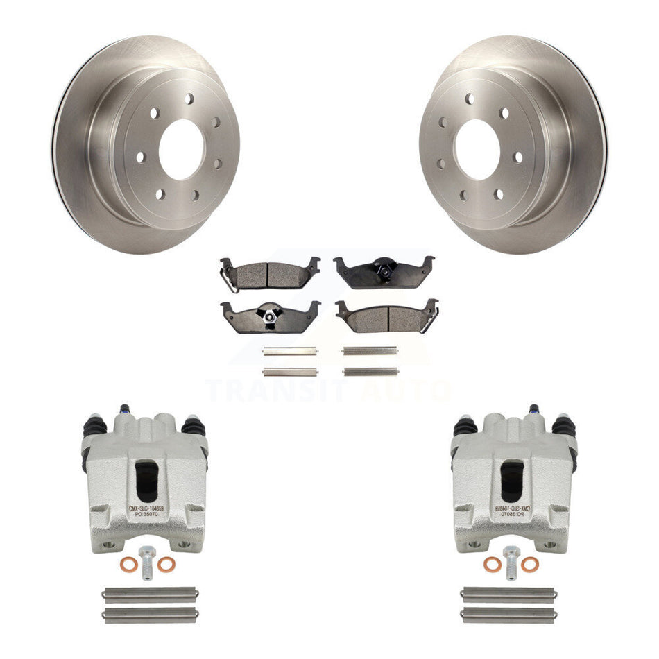 Rear Disc Brake Caliper Rotors And Ceramic Pads Kit For Ford F-150 Lincoln Mark LT KC8-100293T