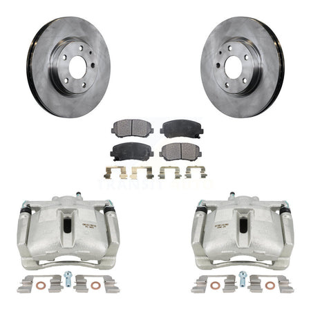 Front Disc Brake Caliper Rotors And Semi-Metallic Pads Kit For 2013-2015 Mazda CX-5 KC8-100294P by Transit Auto