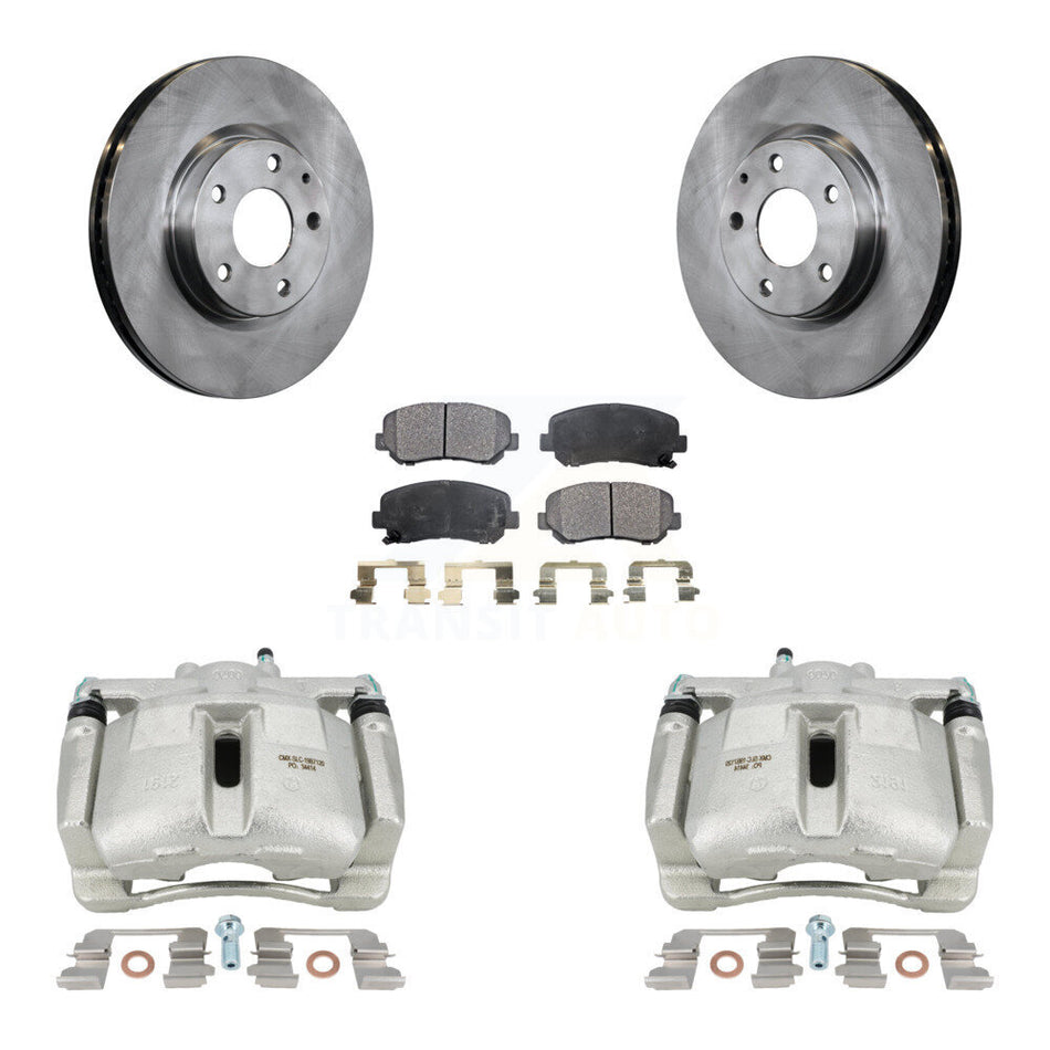 Front Disc Brake Caliper Rotors And Semi-Metallic Pads Kit For 2013-2015 Mazda CX-5 KC8-100294P